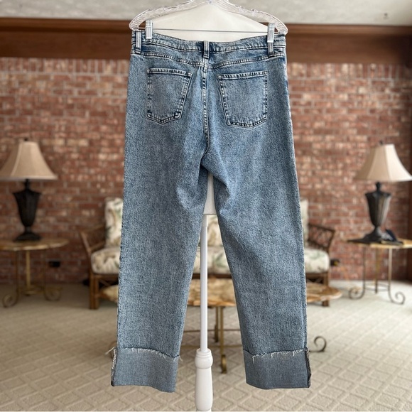 NWT Banana Republic Factory Jeans Cropped Blue Relaxed 29/8 Cuffed Stonewash - Picture 11 of 17